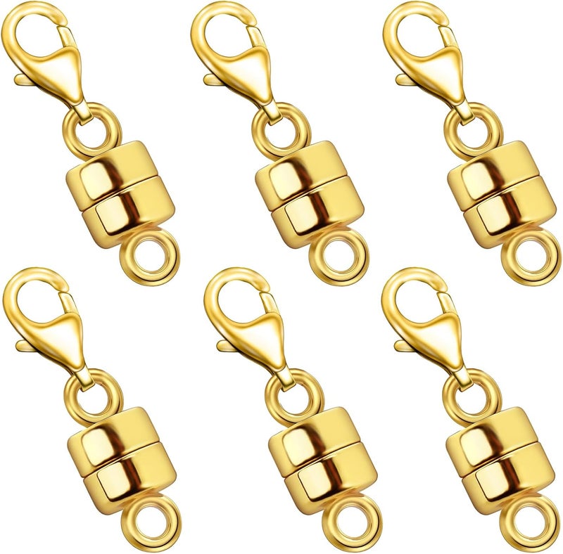 Qulltk Magnetic Necklace Clasp with Lobster Clasp 18K Gold and Silver Magnetic Jewelry Clasps for Necklaces Extender Bracelet Clasps and Closures - Image 1